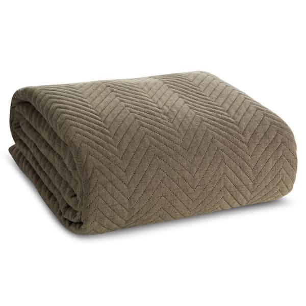 SENGETÆKKE 3 220 X 240 CM MØRK BEIGE