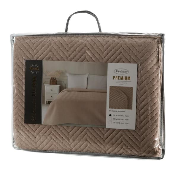 SENGETÆKKE 3 220 X 240 CM MØRK BEIGE