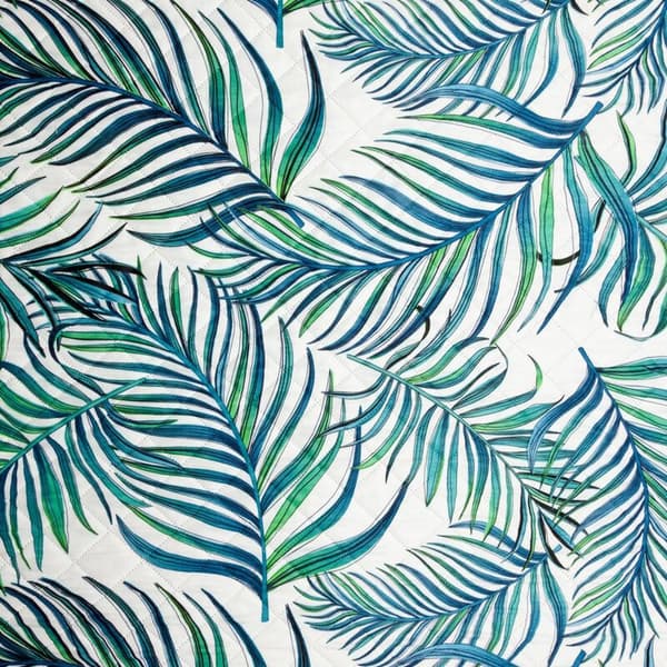 Sängöverkast D91 PALMS 02 200 X 220 CM VIT