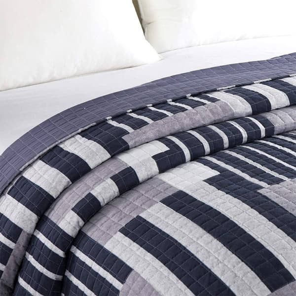 Rootz Patchwork Sängöverkast - Vändbart överkast - Check Quiltat täcke - Mjuk polyester - 150x200cm, 170x210cm, 220x240cm, 240x260cm