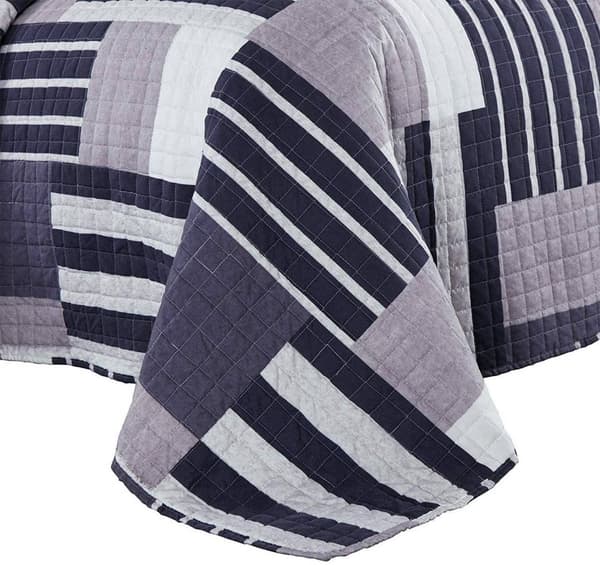 Rootz Patchwork Sängöverkast - Vändbart överkast - Check Quiltat täcke - Mjuk polyester - 150x200cm, 170x210cm, 220x240cm, 240x260cm