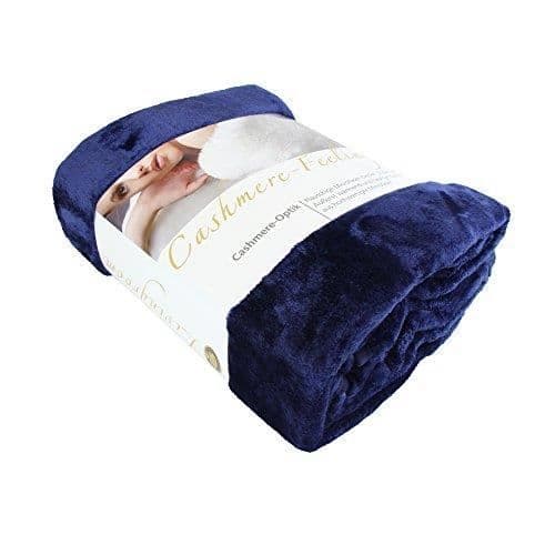 Amago Cashmere touchfilt, mikrofibrer, marinblå, 220 cm x 240 cm 4021626021077