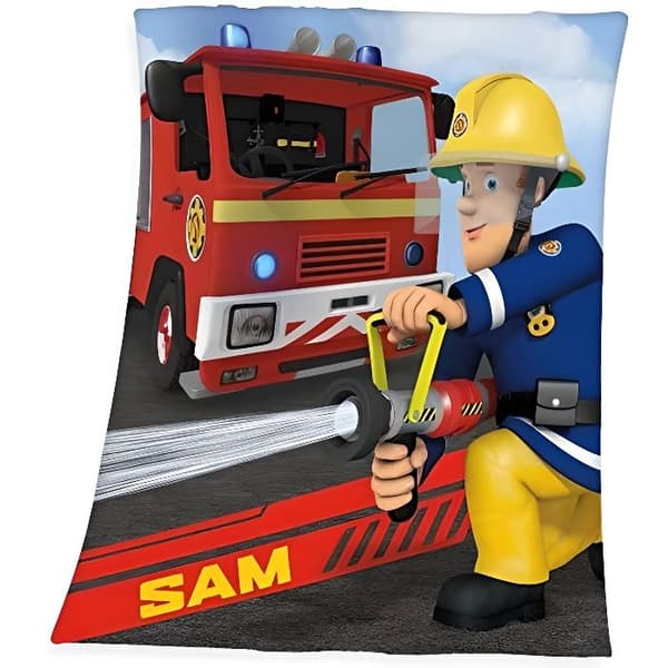Herding Fireman Sam filt, polyester, flerfärgad, 130 x 160 cm 7570401035412
