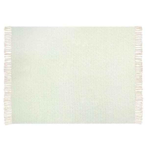 Rutig bomullsfilt 125 x 150 cm grön och beige MITYAL