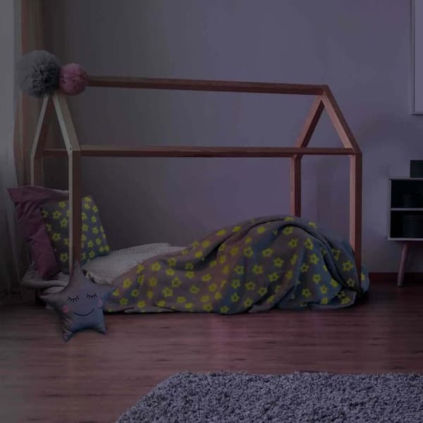 Rutig Barnpläd - Heminredning Barn - Fosforescerande Stjärnor - Polyester - 120 x 150 cm - Vit