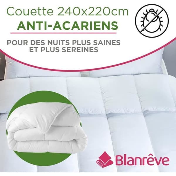 Couette - BLANRÊVE - Serenitet - Tempererad 300g/m² - 240x220 - Antikvalster - Vit