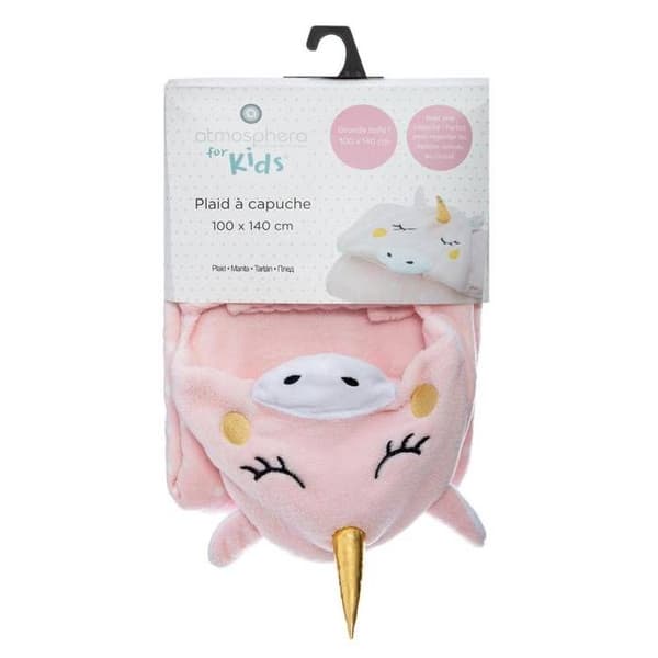 Polyester Unicorn Pläd - 100x140 cm - Flerfärgad - ATMOSPHERA - Barn - Rosa