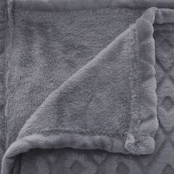 Pläd - Atmosphera - 3D Rhomb - Mörkgrå - 180x230 cm - Polyester