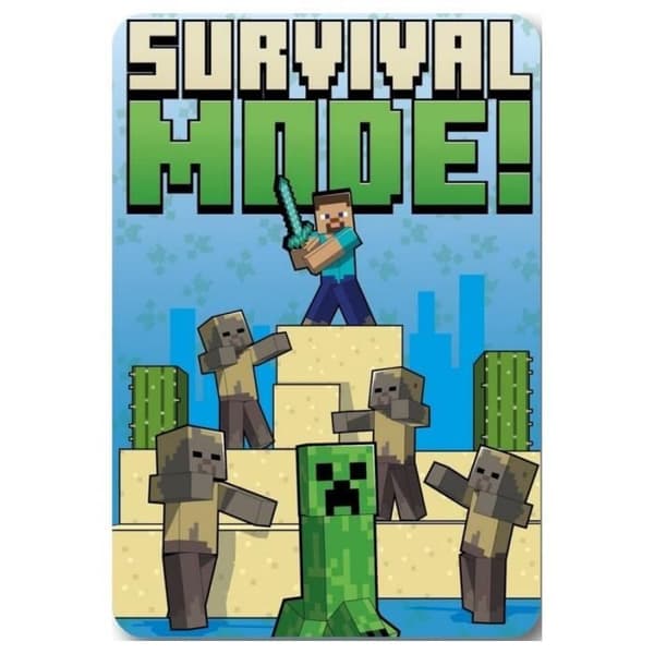 Minecraft Survival Mode fleecefilt 100 x 140 cm - Filt