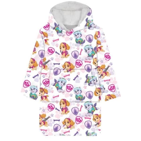 Rutig - PAT PATROUILLE - Barn 3 till 6 år - Fleece - Med ärmar och huva - Rosa