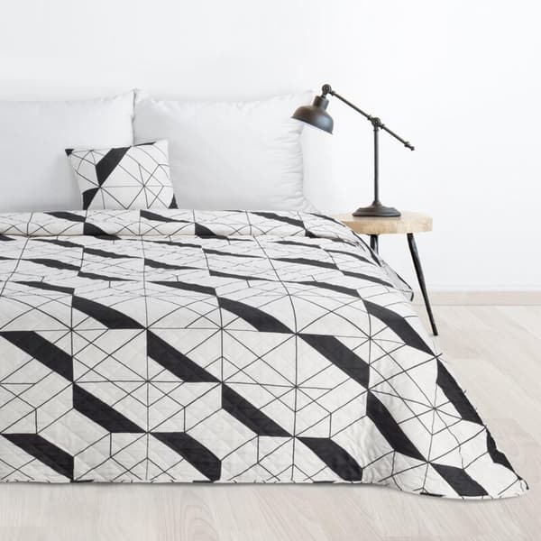 SENGETÆKKE D91 GEO 01 220 X 240 CM LET CREME