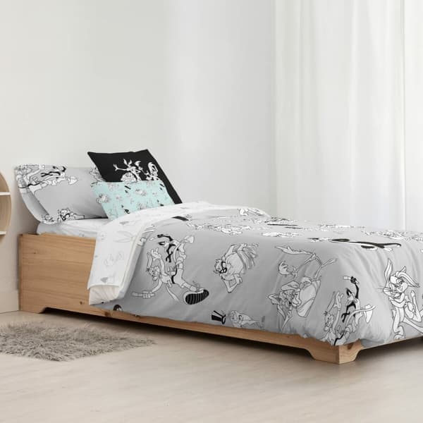 Påslakan Looney Tunes Looney BN Vit black 200 x 200 cm