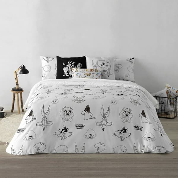 Nordisk cover Looney Tunes Looney B&W Hvid black 140 x 200 cm