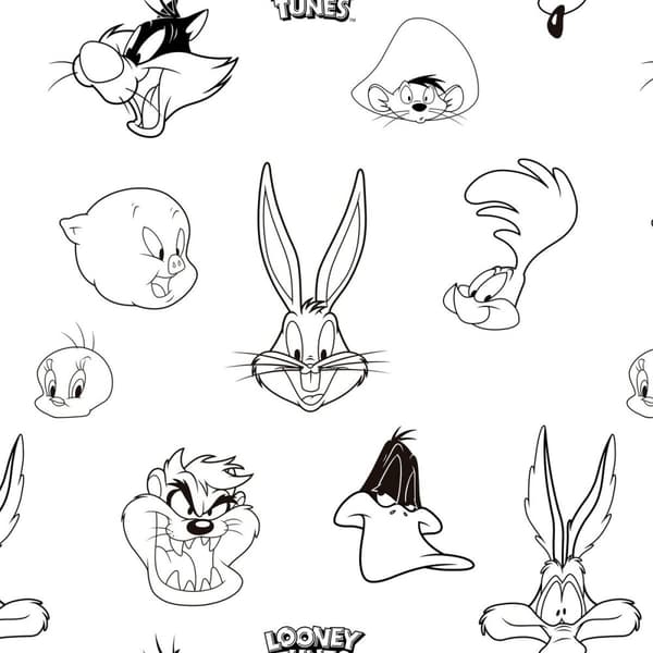 Nordisk cover Looney Tunes Looney B&W Hvid black 140 x 200 cm
