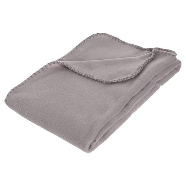 Fleecefilt - fleece - ljusgrå - 125x150 cm - Ljusgrå - Atmosphera inredningsarkitekt