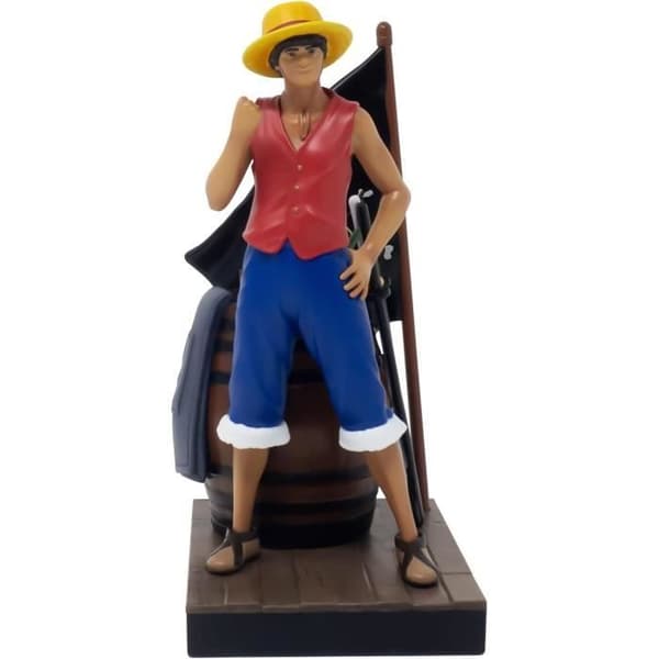 Presentlåda - NEAMEDIA ICONS - One Piece - Luffy-figur - Mjuk filt - Rostfri vattenflaska
