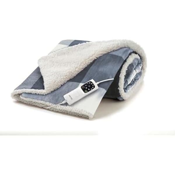 Uppvärmningsbar filt - IMETEC - CaldoPlaid Tartan Grey - 160 x 120 cm - Låg förbrukning - Adapto-teknik