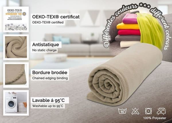 Överdrag - täcke - plaid Zollner - 6704-4527-130170-471 - Mysig filt, 130x170 cm, Fleece, Mikrofiber, Lila