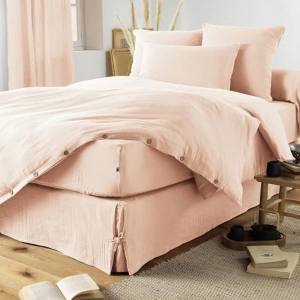 Bäddkappa Duvet Gaze av Bomull 90 x 200 cm GAIA färg Guimauve
