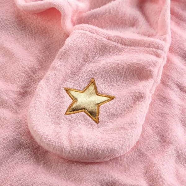 Filt barn med hetta 100 x 120 cm - Prinsessa - Rosa
