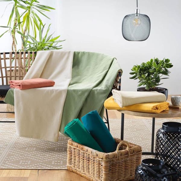 Filt - INRE TRYGGHET - Lucile - 220 x 240 cm - Polybomull - Natur
