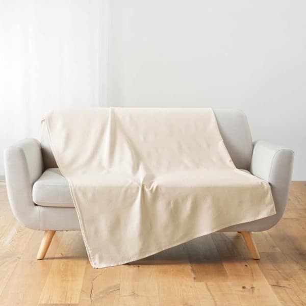 Filt - INRE TRYGGHET - Lucile - 220 x 240 cm - Polybomull - Natur
