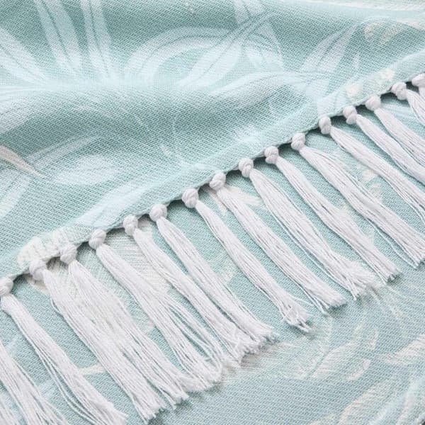 Fransad pläd 125 x 150 cm – Bomull/Polyester Tryckt Hera