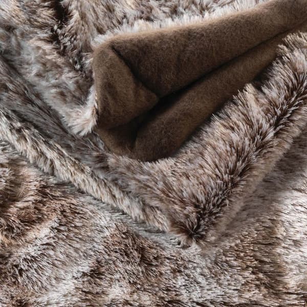 Pläd i päseffekt - 180 x 220 cm - Cocooning - Brun