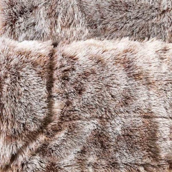 Rutig filt med pälslook - 180 x 220 cm - Cocooning - 20200206b