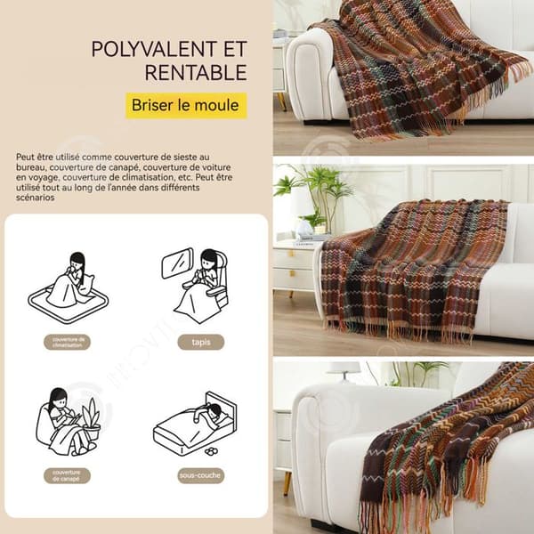 INN Filt 127x172cm röd och grön randig sofffilt kreativ och unik mjuk och bekväm ge presenter
