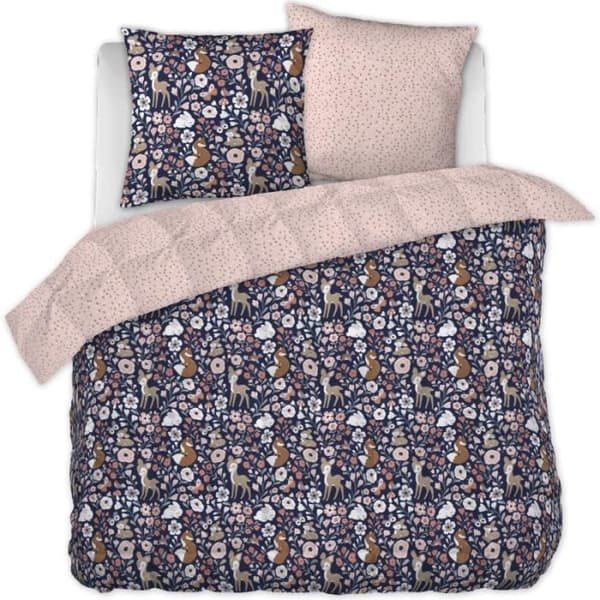 Couette tryckt alla dimensioner "Förhäxad skog" Reversibel 100% Bomull / 57 Trådar/cm² - - 220 x 240 cm för 2-personers säng