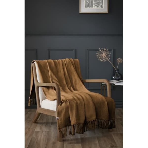 Pläd "Sixtine" 130 x 160 cm Effekten av fjäril - Sixtine Camel