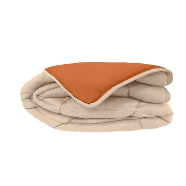 POYET MOTTE Mikrofiberduvet 400g / m² CALGARY - 140 x 200 cm - Pebble grey and Gimgember brown