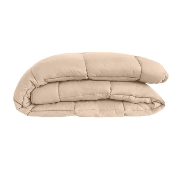 POYET MOTTE Mikrofiberduvet 400g / m² CALGARY - 140 x 200 cm - Pebble grey and Gimgember brown