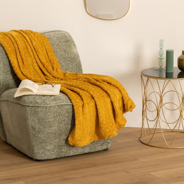 Rutig - Atmosphera - Rombo - Ocker gul - 125x150 cm - Flanell