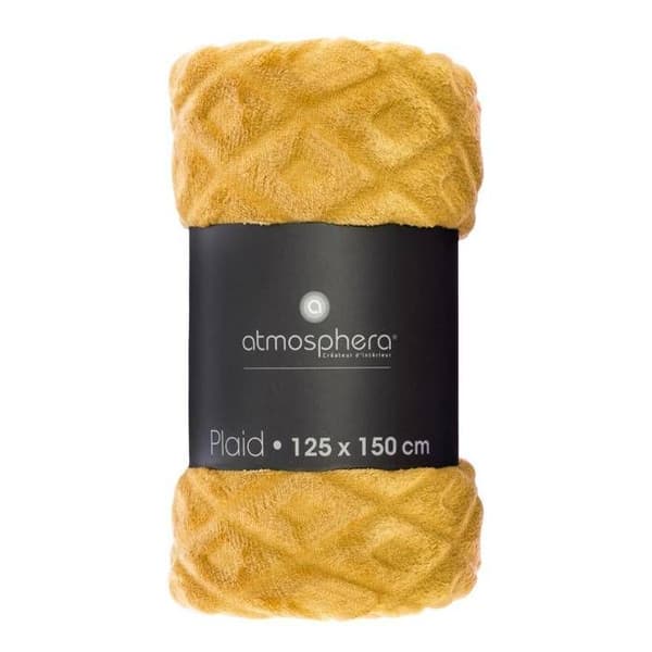 Rutig - Atmosphera - Rombo - Ocker gul - 125x150 cm - Flanell