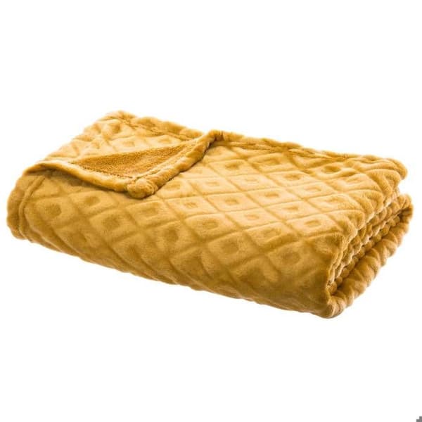 Rutig - Atmosphera - Rombo - Ocker gul - 125x150 cm - Flanell