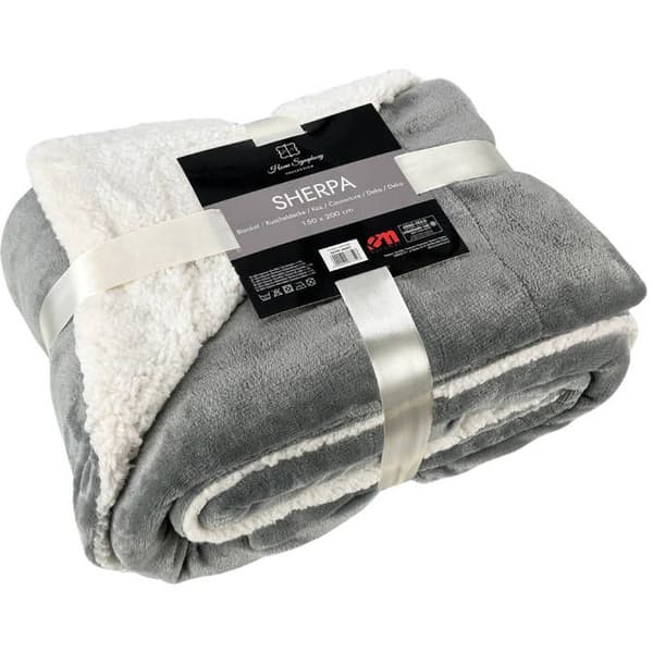 Mikrofiber Sherpa Fleecefilt Täckesfilt 150x200 cm Ljusgrå