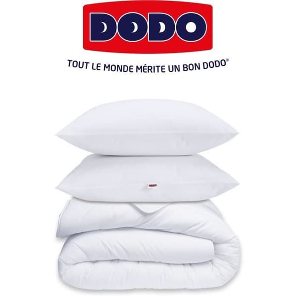 Påslakan 220x240 cm + 2 kuddar 60x60 cm + 2 kuddskydd 60x60 cm - 100% polyesterfyllning - 350g/m² - vit - DODO