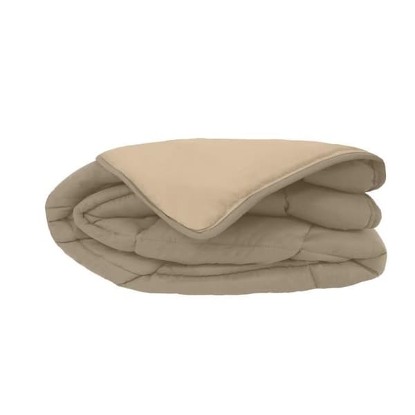 CALGARY Varmt täcke Microfiber 400g/m² Taupe & Linne 240x260cm