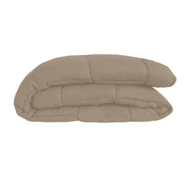 CALGARY Varmt täcke Microfiber 400g/m² Taupe & Linne 240x260cm