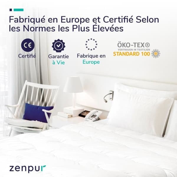 4 Seasons Duvet - ZENPUR - Mikrofiber - 240X220cm - 500 gr/m² - Vit