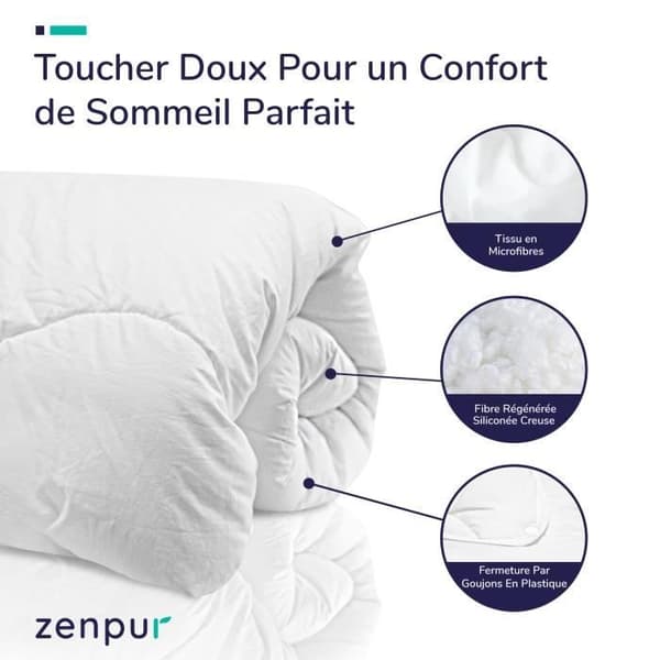 4 Seasons Duvet - ZENPUR - Mikrofiber - 240X220cm - 500 gr/m² - Vit