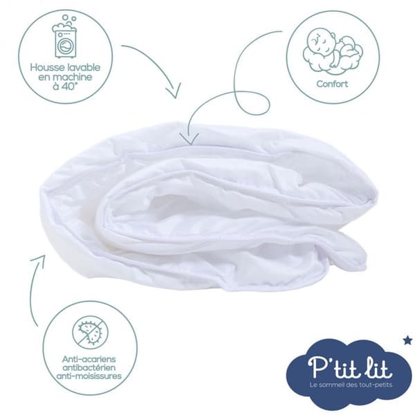 P'tit lit - Babydynaa | Barnedynaa 75x120 cm - Dynea 220gr/m2 - Anti-midd, bakterier - Oeko Tex® - Fransk design