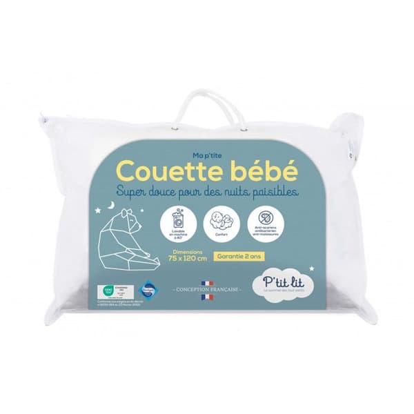 P'tit lit - Babydynaa | Barnedynaa 75x120 cm - Dynea 220gr/m2 - Anti-midd, bakterier - Oeko Tex® - Fransk design
