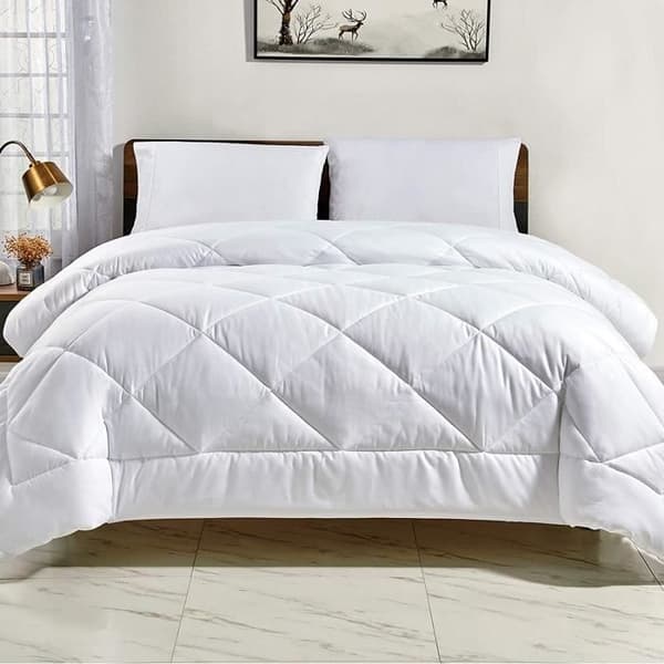 WAVVE plysch mikrofibertäcke stor storlek, king size täcke 2 personer 220X240 cm, tempererad fyllning 300 g/m2 mellansäsong