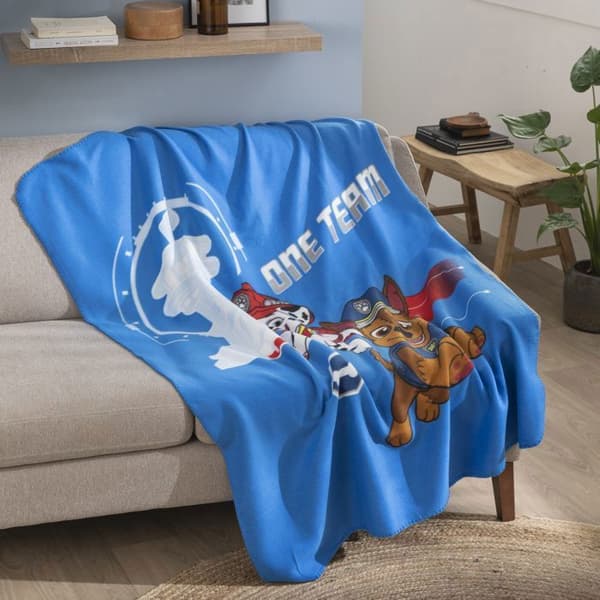 Fleecefilt - WARNER BROS - Paw Patrol - Blå - 110x140 cm - Tryck av hög kvalitet