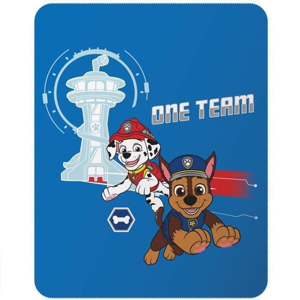 Fleecefilt - WARNER BROS - Paw Patrol - Blå - 110x140 cm - Tryck av hög kvalitet