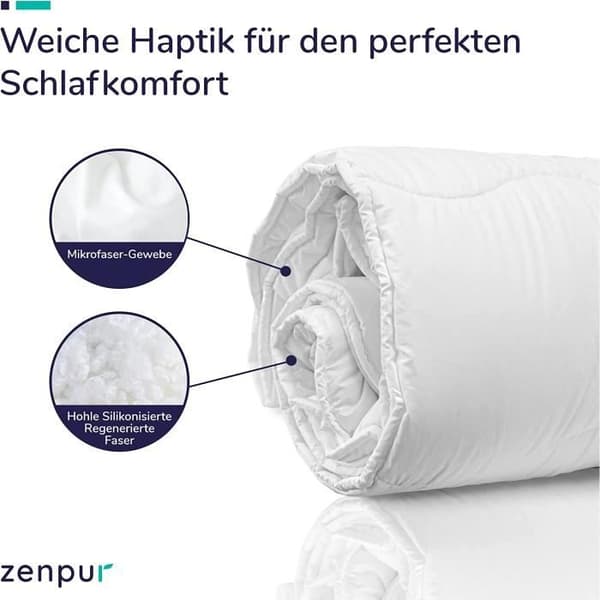 ZenPur - Premium täcke 155 x 220 cm - Lätt och svalkande sommartäcke - Allergivänligt täcke