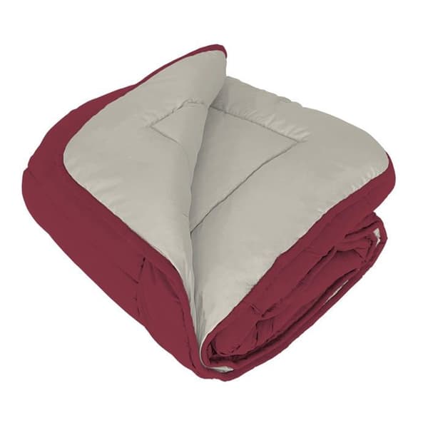 Italienskt sänglinne - B-T-AT-1P-09-bord/panna - MB HOME BASIC Vintertäcke "Atlanta", Bordeaux/Creme, 160x250 cm